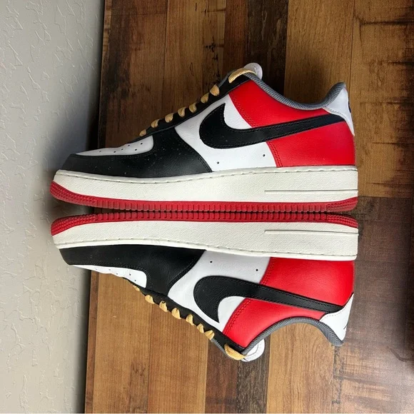 Nike By You Air Force 1 Low Chicago Color CT7875-994 Size 9 black red white - Picture 7 of 10